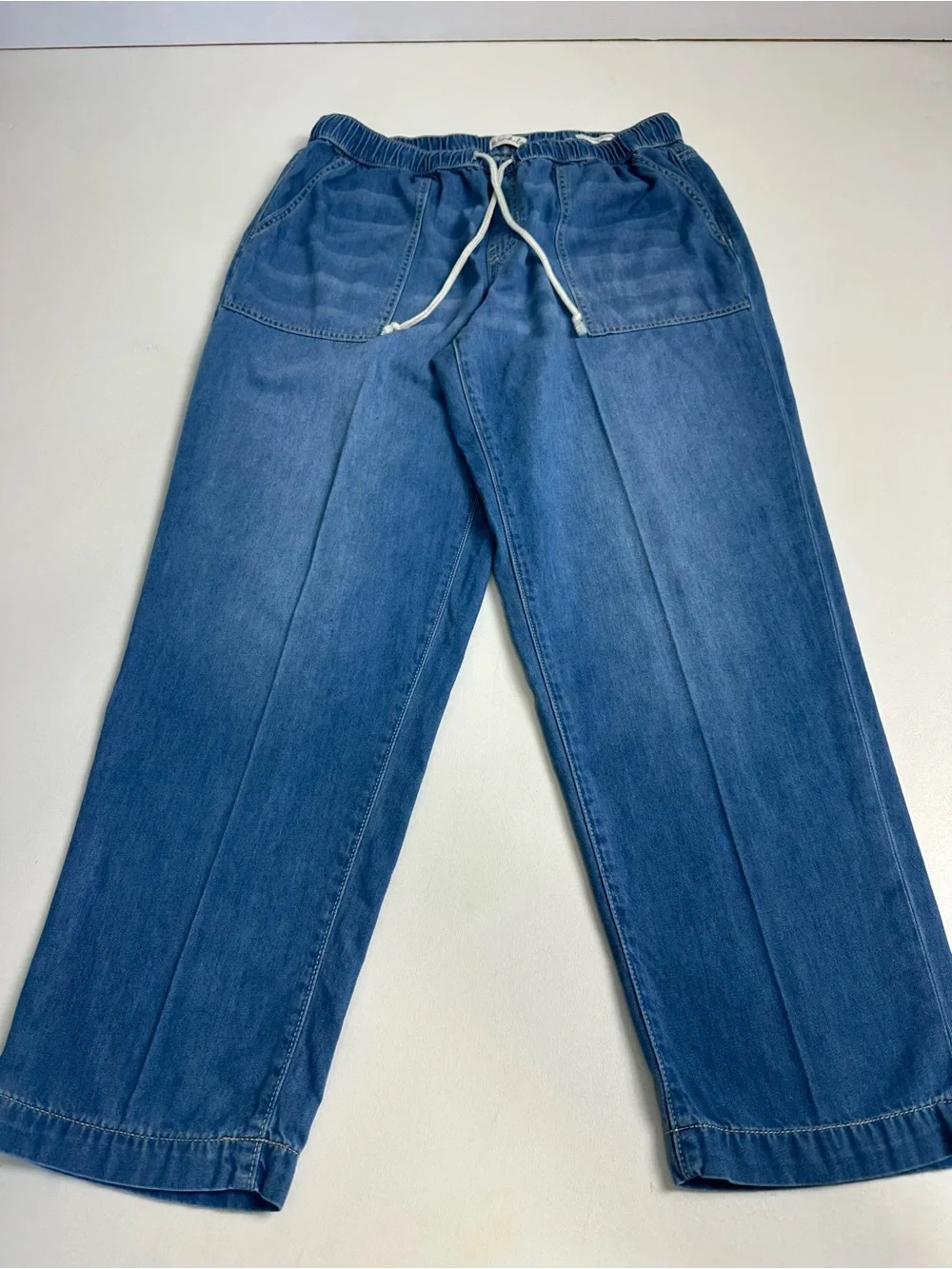 Wonderly women’s large ,Harbour elastic drawstring waistband pull on denim pants